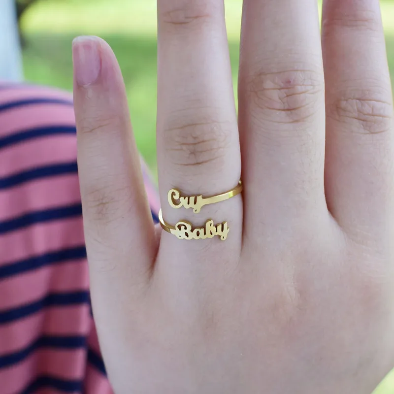 Popular In Europe And The United States, The Letter Cry Baby Ring Female Personality Simple Gift For Friends.