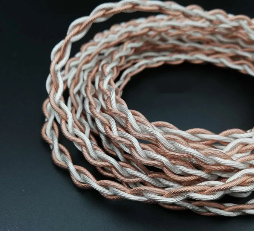 7n OCC 실버 도금 와이어, 4 공유 헤드폰 업그레이드 라인, 252 코어, OD: 4.5-5.0