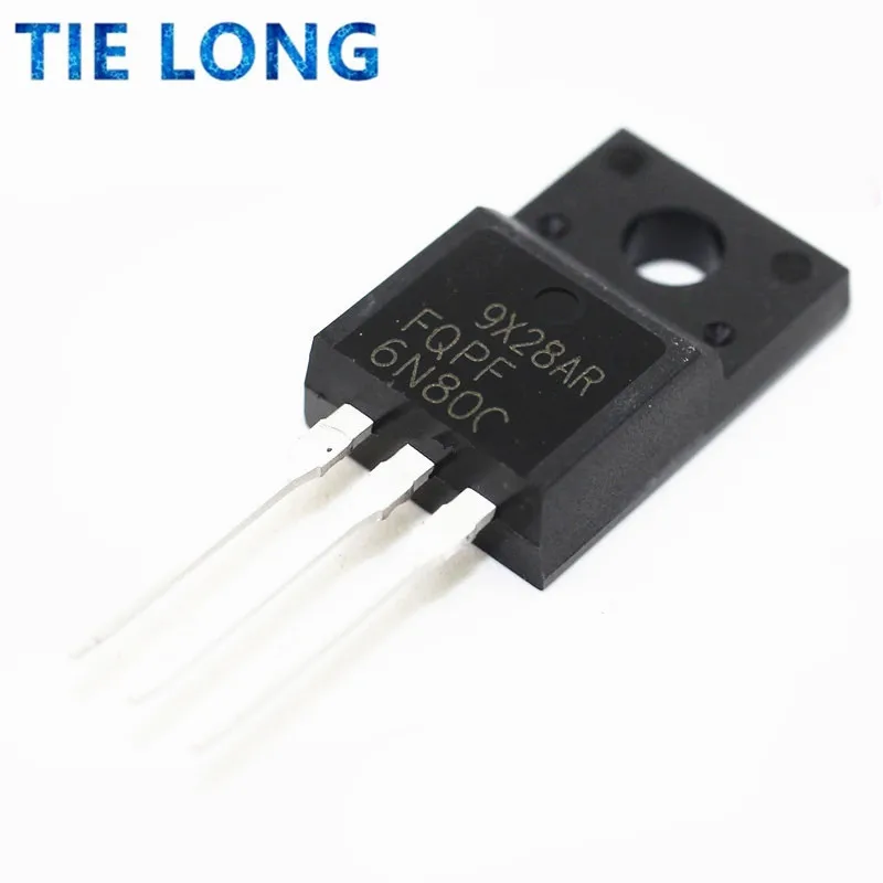 10 Uds FQPF6N80C TO-220 6N80C 6N80 TO220 FQPF6N80 TO-220F nuevo transistor MOS FET