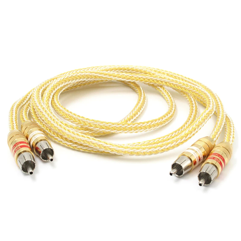 

Pair Multicolor Oxygen-free Copper RCA Cable for HiFi Audio Amplifier CD Player