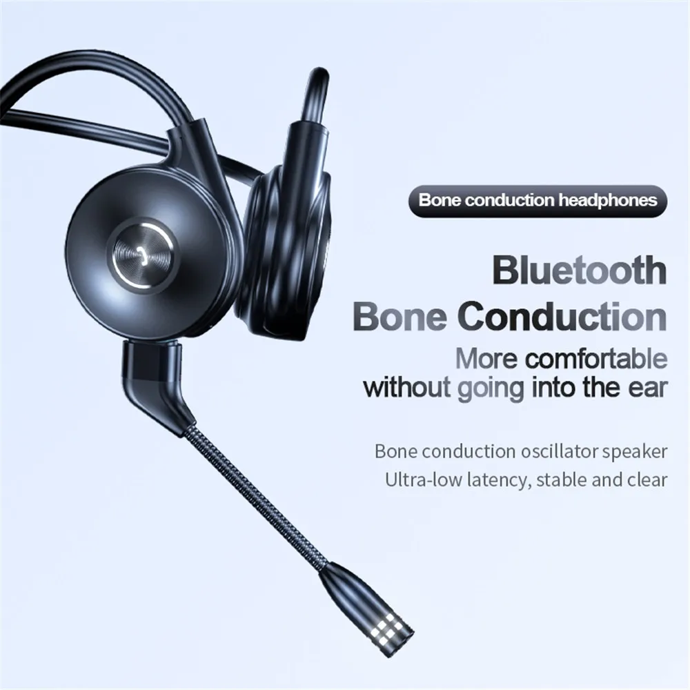 Bone Conduction Headphones M-1 Bluetooth Wireless Comfortable Wear Open Ear Hook Light Weight Not In-ear Sports Headset With Mic