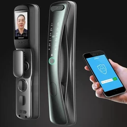 Smart Door Lock With Camera Biometric Fingerprint Lock Security Password Lock Key IC Card Electronic Lock With Lock Cylinder