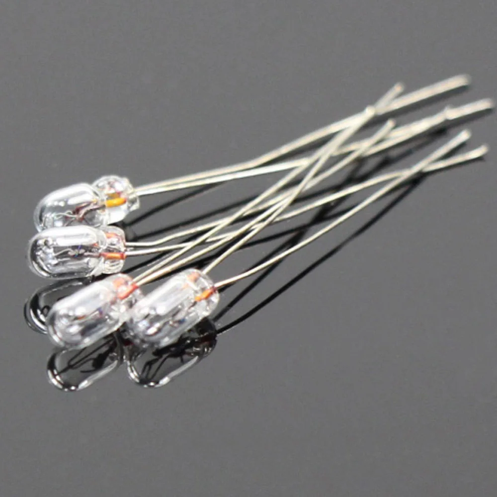 100pcs Clear 2.5mm Mini Bulbs 12V 14V 16V 40mA Miniature Grain of Wheat Bulbs Warm White