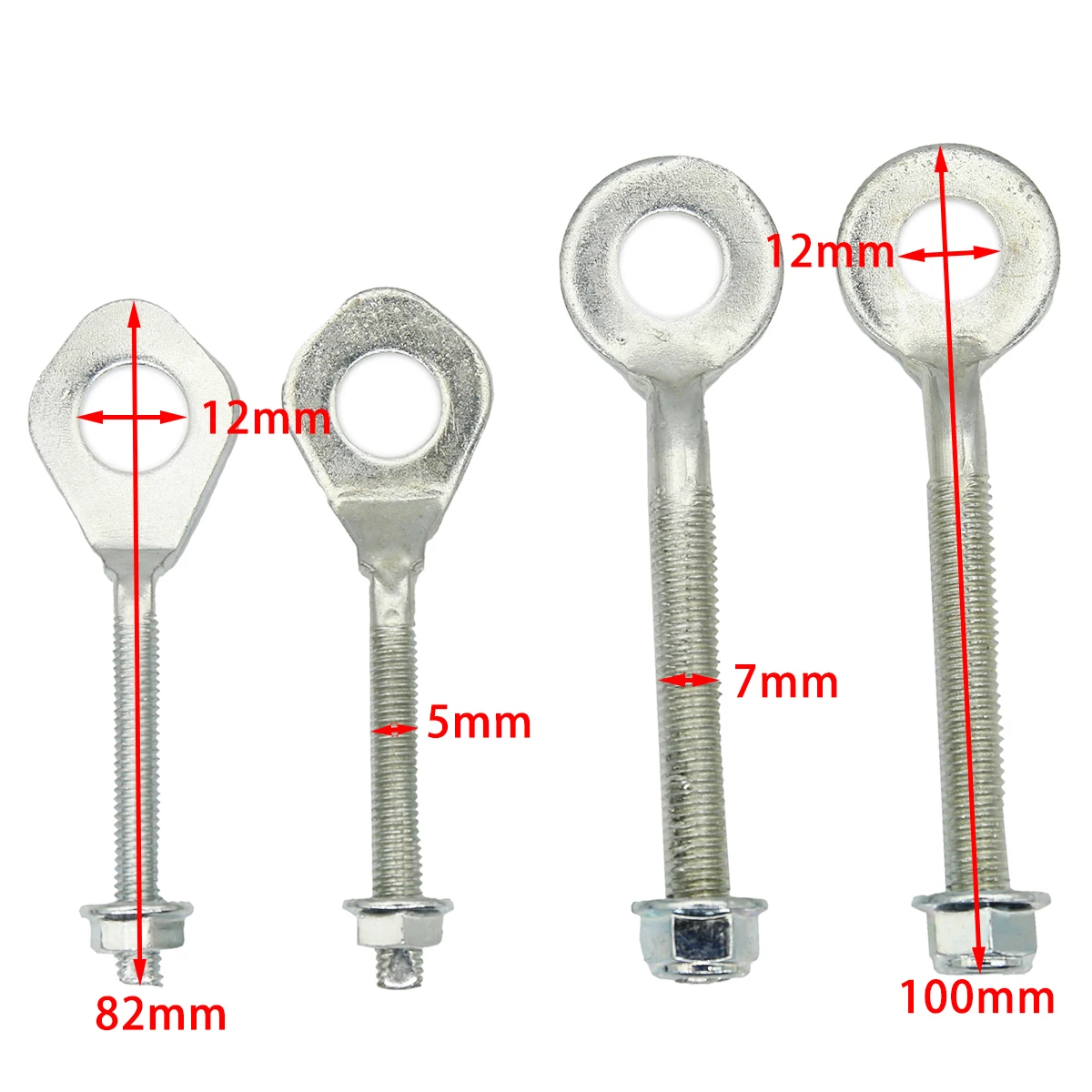 1pair Motorcycle 12mm Chain Wheel Axle Tensioner Adjusters For 110cc 125cc 140cc 150cc Quad Trail Pit Dirt Bike ATV