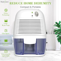 Home Dehumidifier Air Dryer Moisture Absorber Electric Cool Dryer With 500ML Water Tank For Home Kitchen Office Deshumidificador