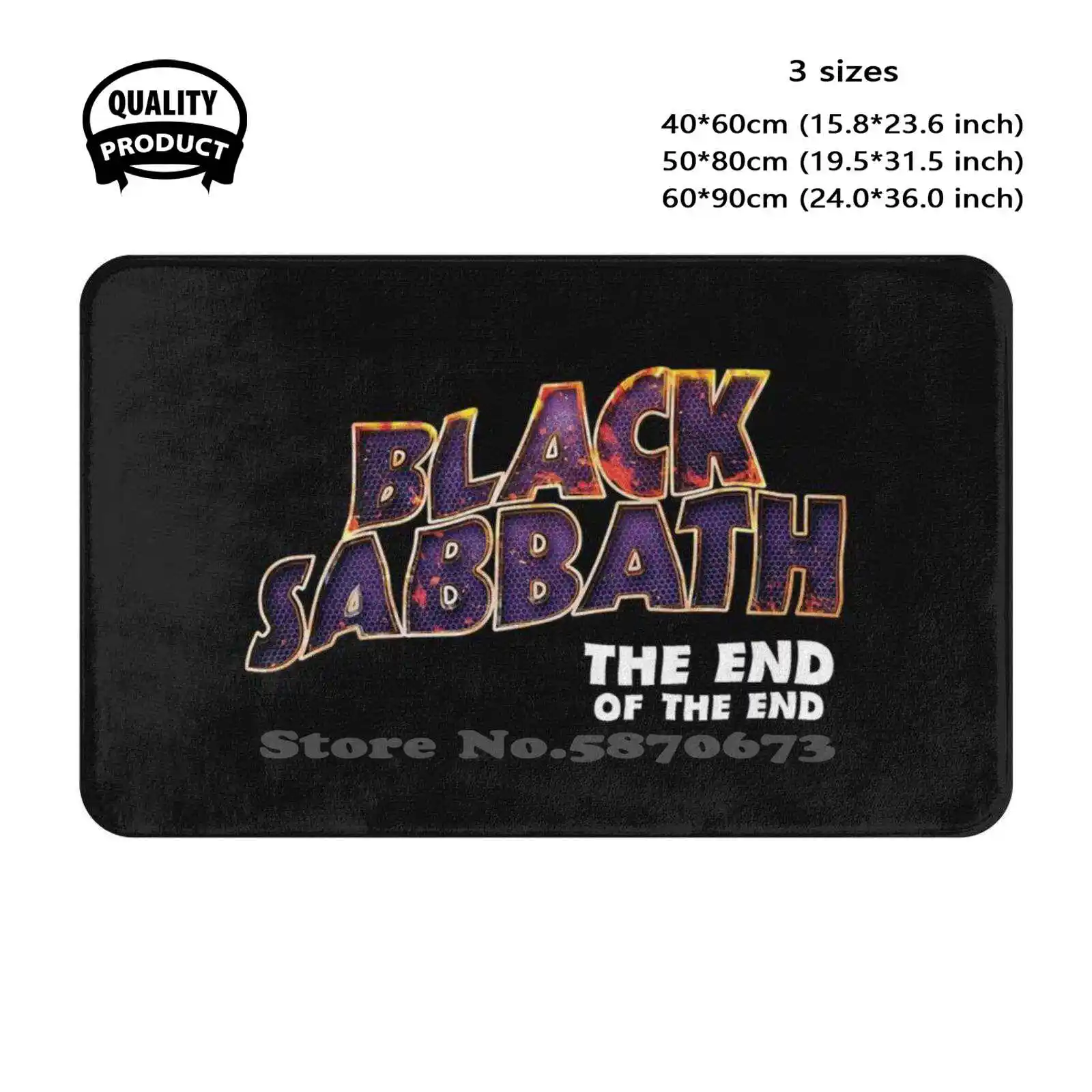 Black Early Pressing Soft Cushion Home Carpet Door Mat Car Rug Music Heavy Metal Sabbath 1970S