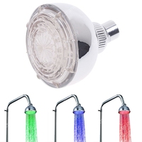 Water-Saving Temperature Sensor Detectable 3 Color LED Shower Head Bathroom