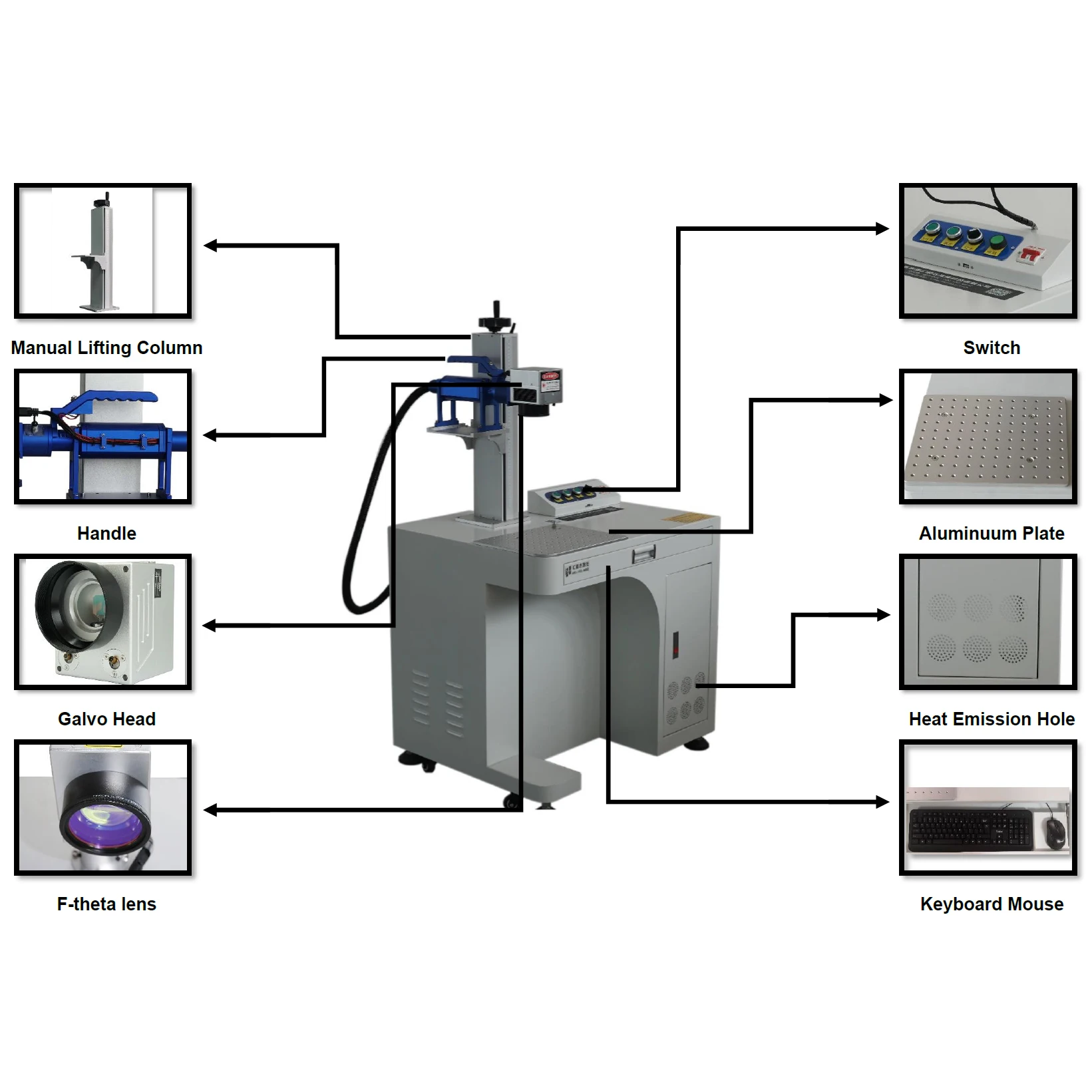 MASTER LASER FDAH Series – Machine de marquage Laser à Fiber de bureau, 20W, 30W, 50W, 100W, pour bijoux, métal, acier inoxydable