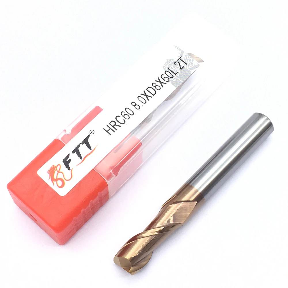 1PCS HRC60 2F 8.0XD8X60L ทังสเตน Milling CUTTER Maching เครื่องมิลลิ่งเครื่องมือสำหรับเหล็กงานไม้ CNC Endmill โลหะผสม
