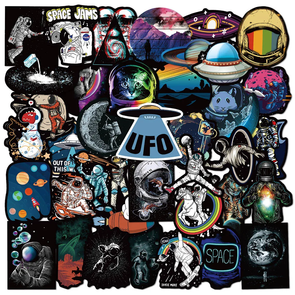 10/30/50PCS Outer Space Astronaut Graffiti Stickers Cartoon DIY Skateboard Fridge Motorcycle Suitcase PVC Waterproof Sticker Toy