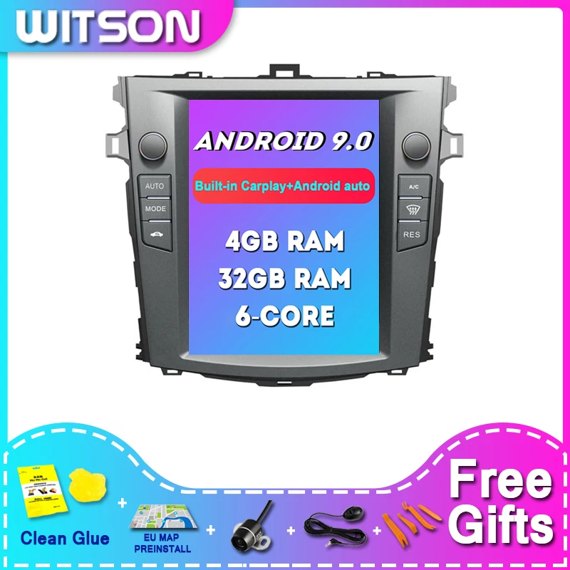 WITSON  Android 9.0 Car DVD Player For TOYOTA COROLLA 2006-2013 (AUTO AIR VERSION) 4G RAM  32ROM Car DVD Player Universal