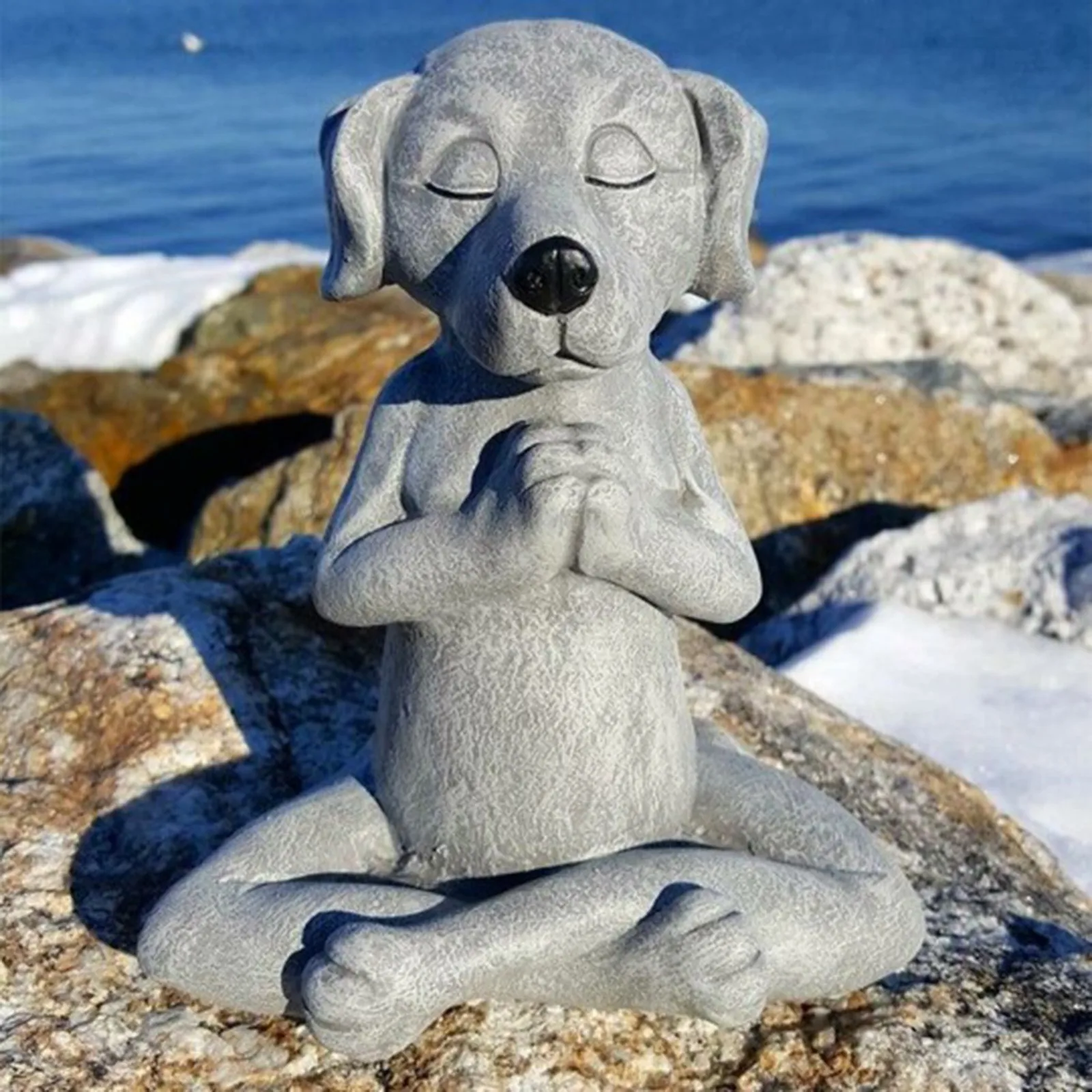 Dog Buddha Garden Dog Figurine Resin Yoga Dog Jardin Statue Garden Decoration Outdoor Sculpture Home Decor Indoor Ornaments YL