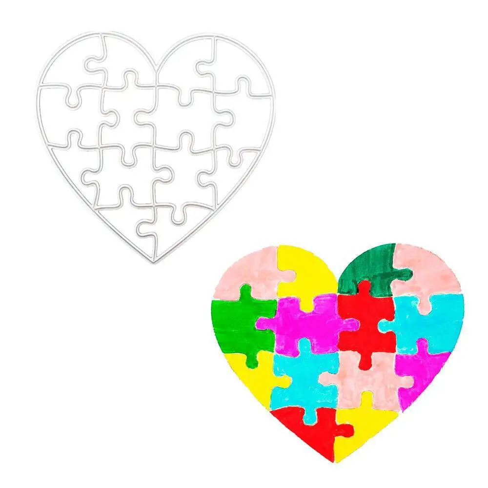 

Love Puzzle Metal Cut Dies Stencils for Scrapbooking Stamp/Photo Album Decorative Embossing DIY Paper Cards