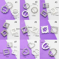 Multi-Size Silver Pole Ribbon Slider 10Pcs/Lot Wedding Invitation DIY Hair Accessories Embellishment Crafts