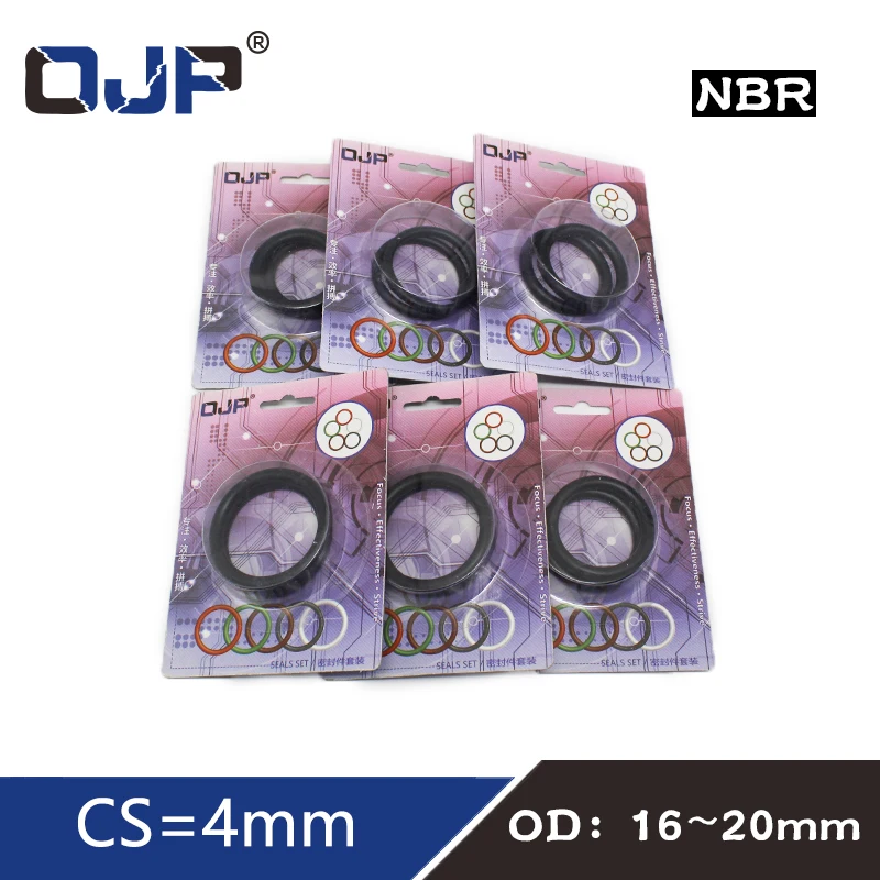 Уплотнительное кольцо водонепроницаемое маслостойкое уплотнительное кольцо NBR уплотнительное кольцо из нитрилового каучука в коробке толщина CS 4 мм OD16/17/18/20 мм