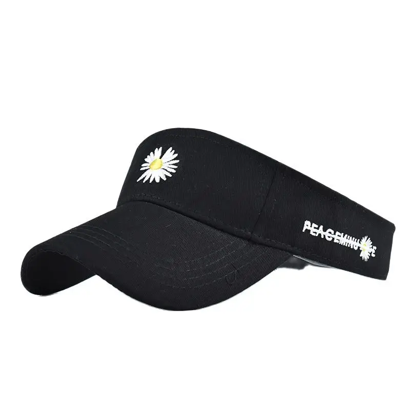 Empty top sun visor hats women female summer sun baseball caps embroidery floral new