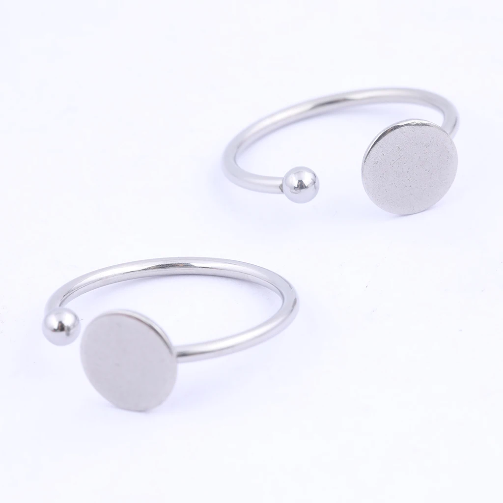 10pcs Stainless Steel Ring Bezel Blanks Gold Plated Finger Ring Base Setting Diy Jewelry Accessories