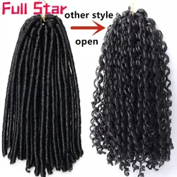 Full Ngôi Sao 14Inch 70 Gam/gói Móc Bím Tóc Tổng Hợp Bện Tóc Phi Kiểu Tóc Mềm Mại Giả Locs Đen Màu Nâu