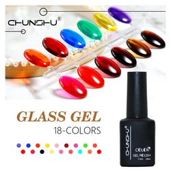 CHUNSHU 7.3ml Glass Gel Nail Polish Crystal Glaze Enamel Lacquer Varnish Soak Off Nails Art Manicure Design Translucent 18Colors