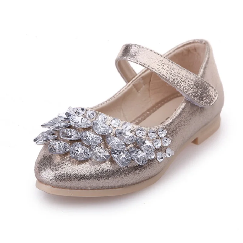 

Rhinestones Little Girl Party Princess Shoes Children Fashion Dress Shoes For Big Kids Dance Shoes 3 4 5 6 7 8 9 10 11 12 Year