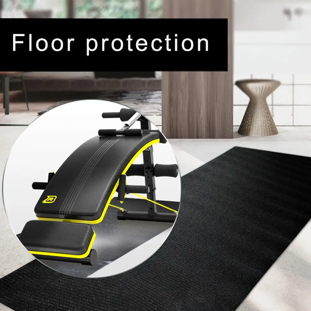 

23.6" x 70.8" Exercise Mat Gym Fitness Equipment For Treadmill Bike Protect Floor Mat Running Machine Shock Absorbing Pad Black