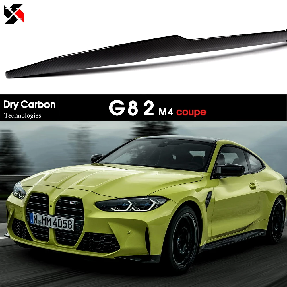 CNC Lathe Moulding Dry Carbon CF Rear Trunk Spoiler 3*3 Carbon Fiber Boot Duckbill for BMW New M4 G82 (2021 - 2026 2-Door Coupe)