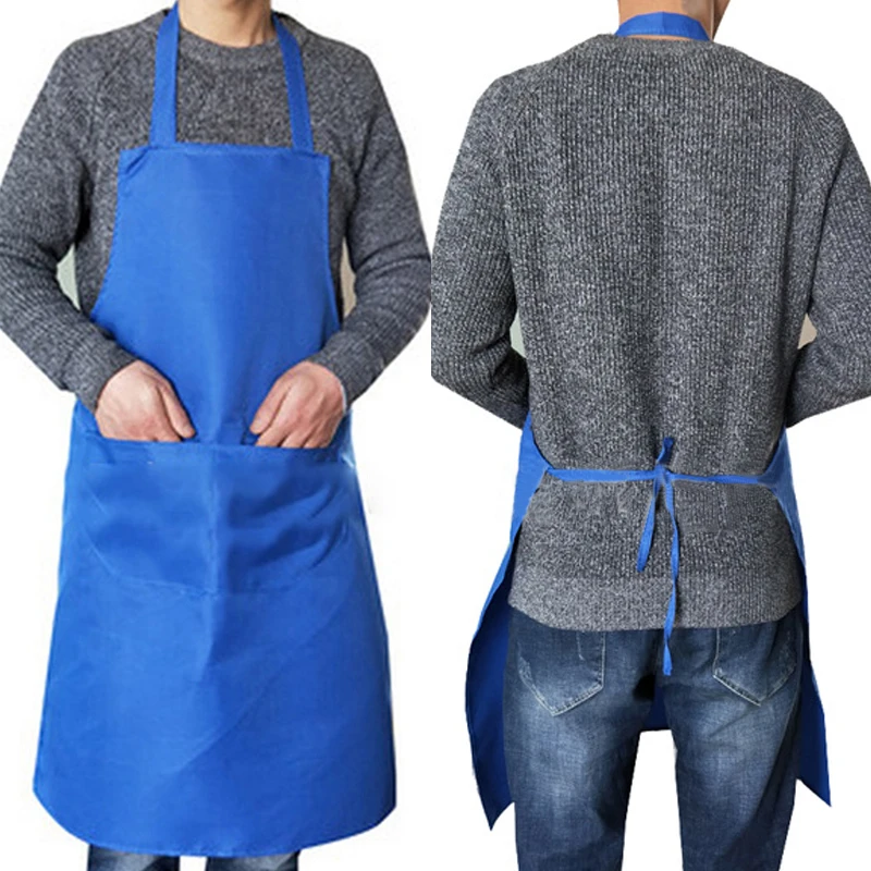 Waterproof Oil Cooking Apron Chef Aprons For Women Men Kitchen Apron With Front Pocket Dishwashing Cleaning Accessories Aprons