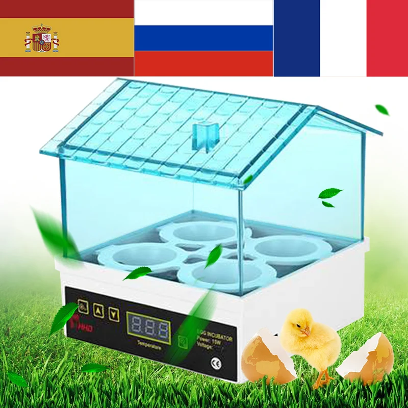 Incubadora automática de 4 huevos, Control de temperatura Digital, pollo, pato, Paloma, incubadora, incubadora de huevos, enchufe de la UE