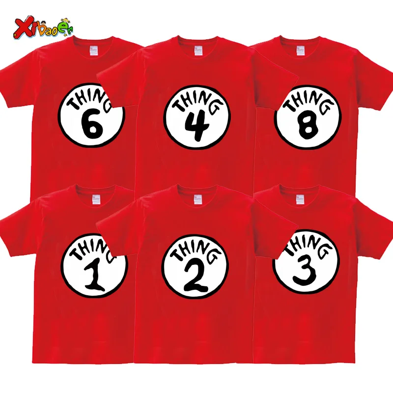 Kids T Shirt Rood Jongens Shirt Meisjes T-shirt Ding 1 Ding 2 Rode Shirts Ding 3 Shirt Kinderen Kleding Sport mode Kleding