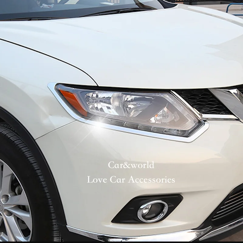 

Накладки на передние фары для Nissan X-Trail X Trail Rogue T32 2014-2016 гг., хромированные аксессуары для автостайлинга из АБС-пластика