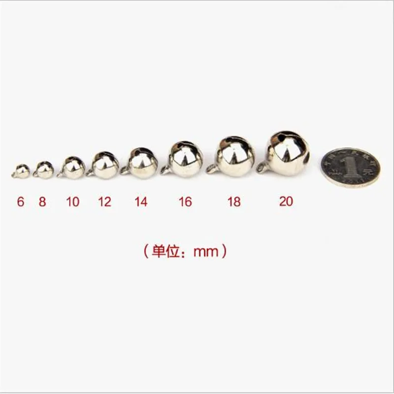 10PCS DIY New Year Ornaments Christmas Tree Decorations Silver Copper Embryo Open Bell 6/8/10/12/14/16/18MM  Pet Bells