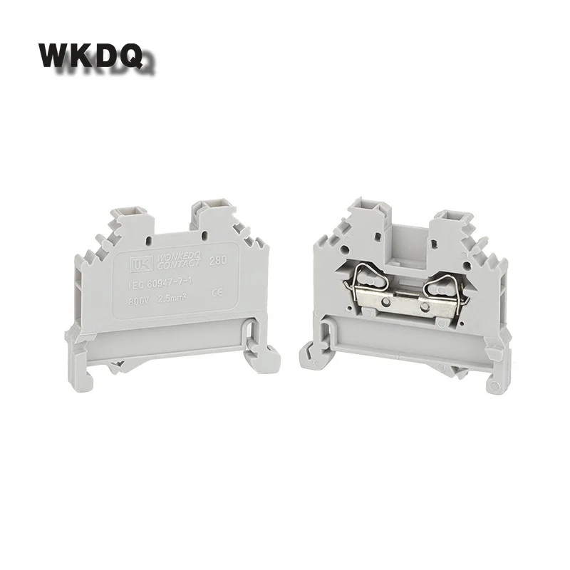 10Pcs 280-101 Spring-Cage Connection Clamp Mount 2-Conductor Plug 2.5 mm² 280 101 Wire Connector Din Rail Terminal Block