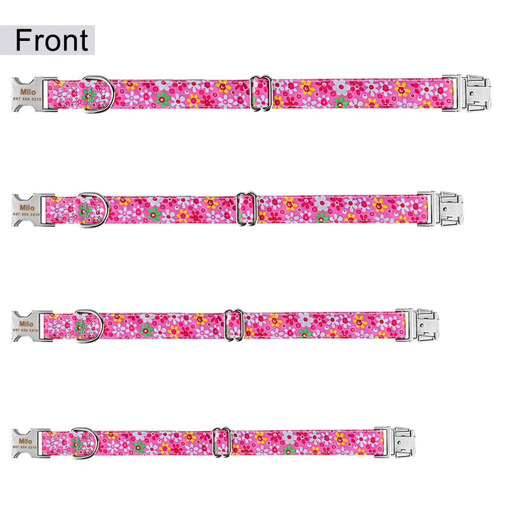 Custom Engraved Name ID Tag Unisex Dogs Collar Puppy Medium Large Personalized Dog Collar Adjustable Nylon Products Dog Collars