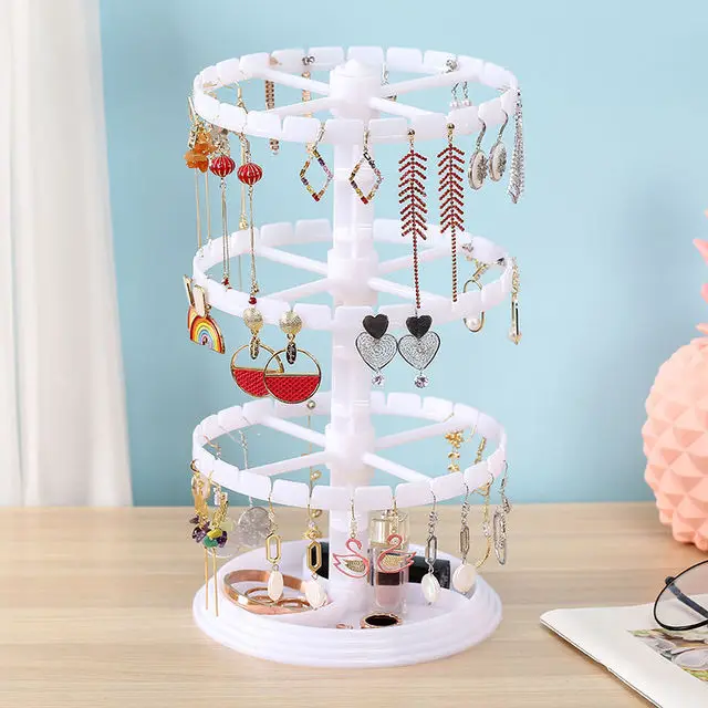 

Вращающийся акриловый держатель для сережек, подставка для ювелирных изделий, органайзер, лоток, прозрачная витрина, подставка, ящик для хранения