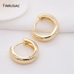 aros mujer Pendientes de aro grandes para mujer y niña, aretes redondos chapados en oro Real, novedad de 2023
