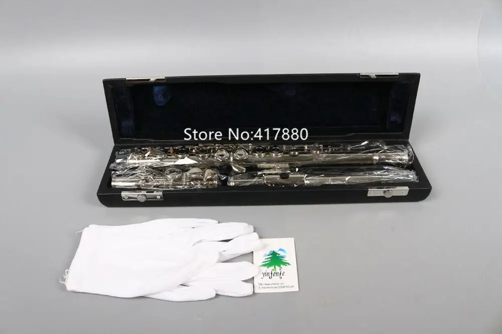 High Quality C Tune Flute 16 hole Gold Brass Powerful Sound Profession E key with Case Free Shipping