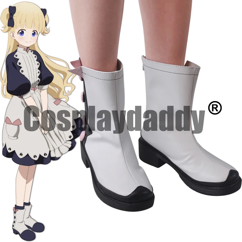 Shadows House Living Doll Emilico Anime Cosplay White Shoes Mid-Calf Boots S008