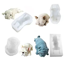 3D Shar Pei Bulldog Pug Silicone Mold Mousse Ice Cream Chocolate Dessert Fondant Baking Mould For Cake Decorating Tools