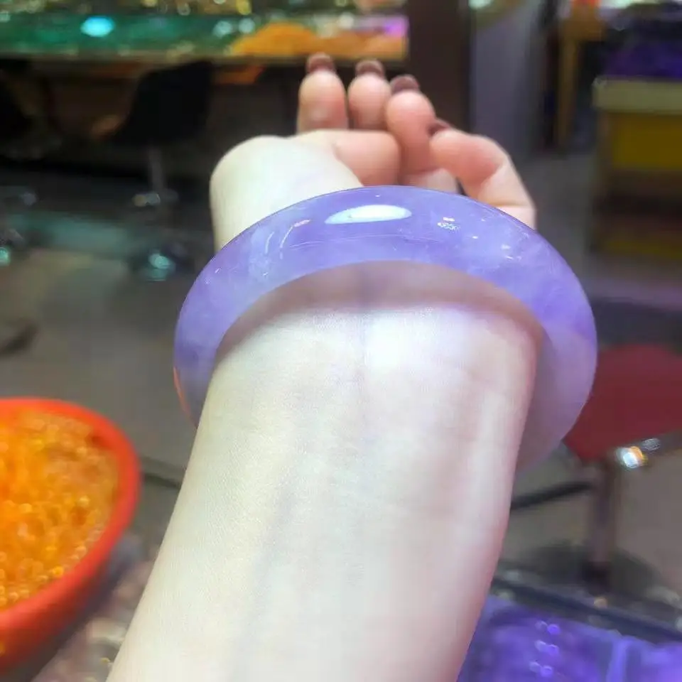 100% Amethyst Natural Stone Bangles Original Stone Cutting Bracelet Fashion women real stone bracelets jade jewelry