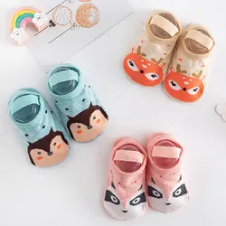 Baby Shoes Knitted Socks Newborn Cartoon Terry Cotton Children Autumn Winter Non-Slip Socks Firstwalker Dispensing Baby Shoes