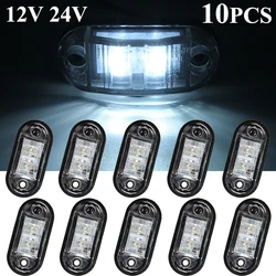 10PCS 12V / 24V LED Side Marker Lights Car External Lights Warning Tail Light Auto Trailer Truck Lorry Lamps White color