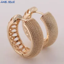 MHS.SUN New Elegant Women Zircon Earrings Gold Color Hoop Earrings For Female Jewelry For Party 1Pair Lady Ears Best Gift