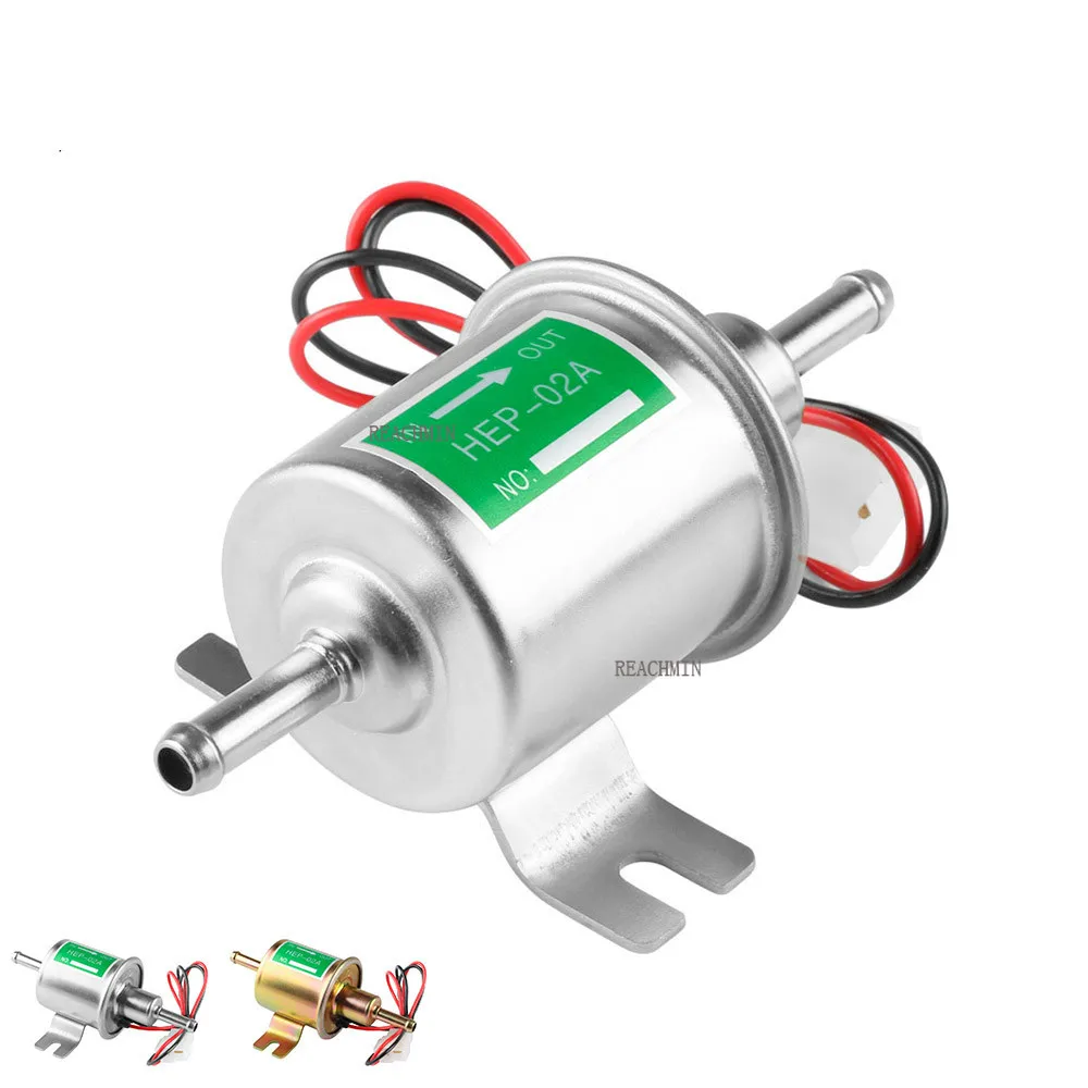 

1PCS High Quality Low Pressure Universal Diesel Petrol Gasoline Silver Electric Fuel Pump HEP-02A 12V 24V For Car Motorcycle