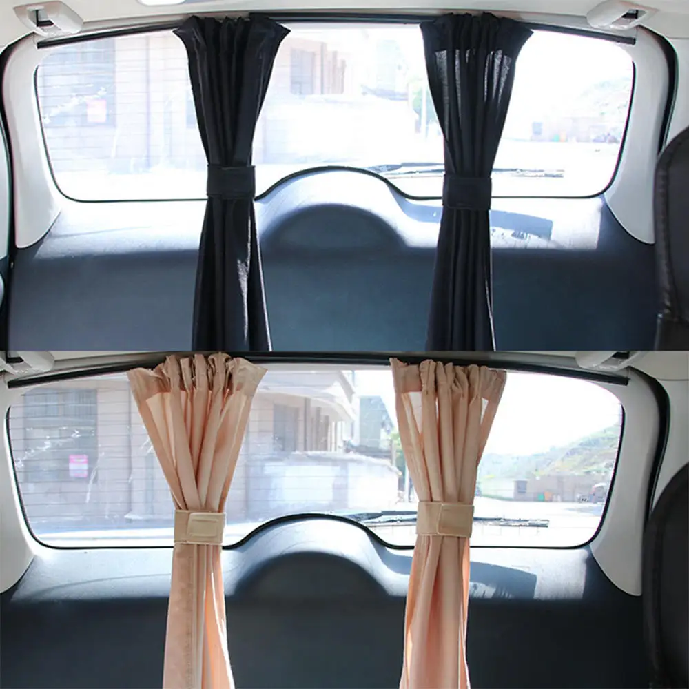 2Pcs Universal Luxury VIP Car Van SUV Window Curtain UV Sunshade Visor Kit Rear Window Sunshade Car Accessories