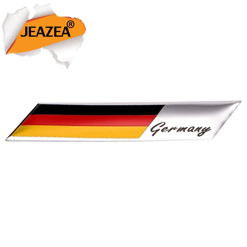 JEAZEA Aluminum Alloy Germany Flag Badge Emblem Front Grill Stickers Fit for VW Audi Mercedes Toyota Kia Car Accessories