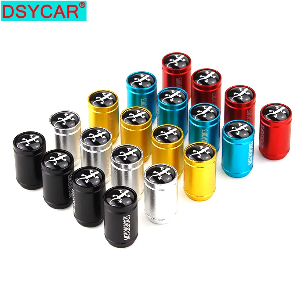 DSYCAR 4 Pcs/Set Car Styling Aluminum Alloy Gecko Style Car Tire Valve Caps Wheel Tires Tire Stem Air Cap Airtight Covers