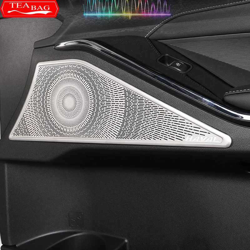 

Car Interior Door Speaker Position Cover Sticker For GWM HAVAL Hover H6 2021 3TH Stainless Steel Cover Stickers Accessories