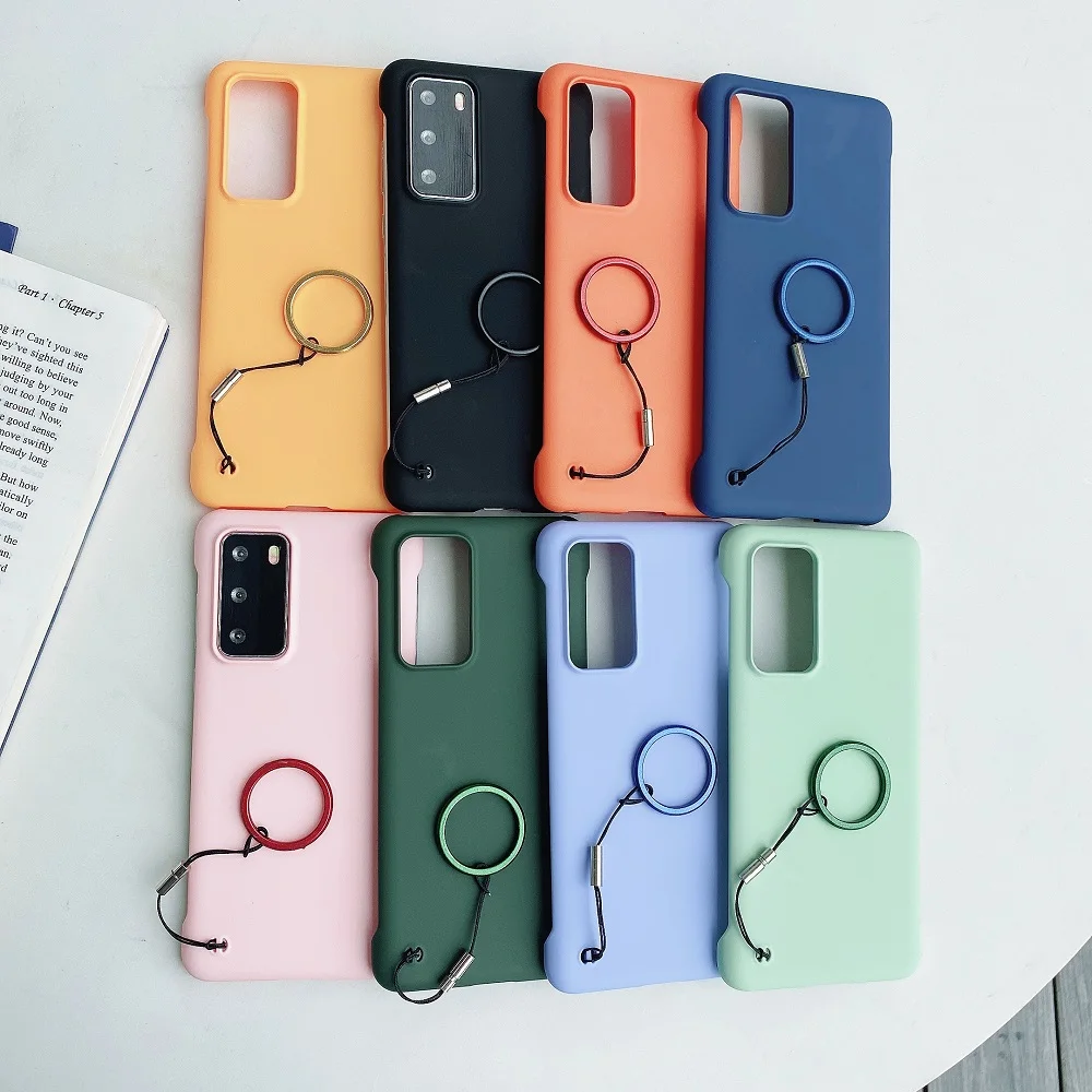 For Huawei P40 Pro P40Lite Case Hard PC Liquid Slim Skin With Ring protective Back Cover Case for huawei p30 pro p30pro p40pro