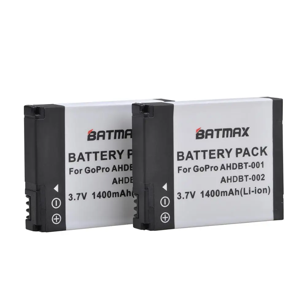 2X 1400mAh bateria + ładowarka z podwójnym portem USB do GoPro HD HERO2 i GoPro AHDBT-001, AHDBT-002 Hero 2