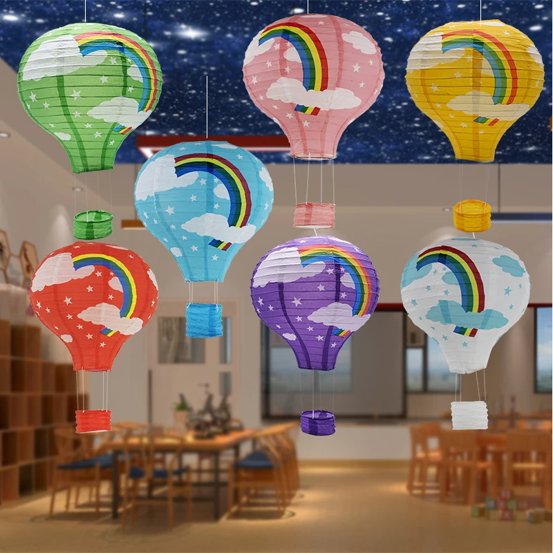 14inch 35cm 1pc Wedding Birthday Decor Hot Air Balloon Paper Lantern Christmas Festival Bar  DIY Hanging Air Balloon Lantern